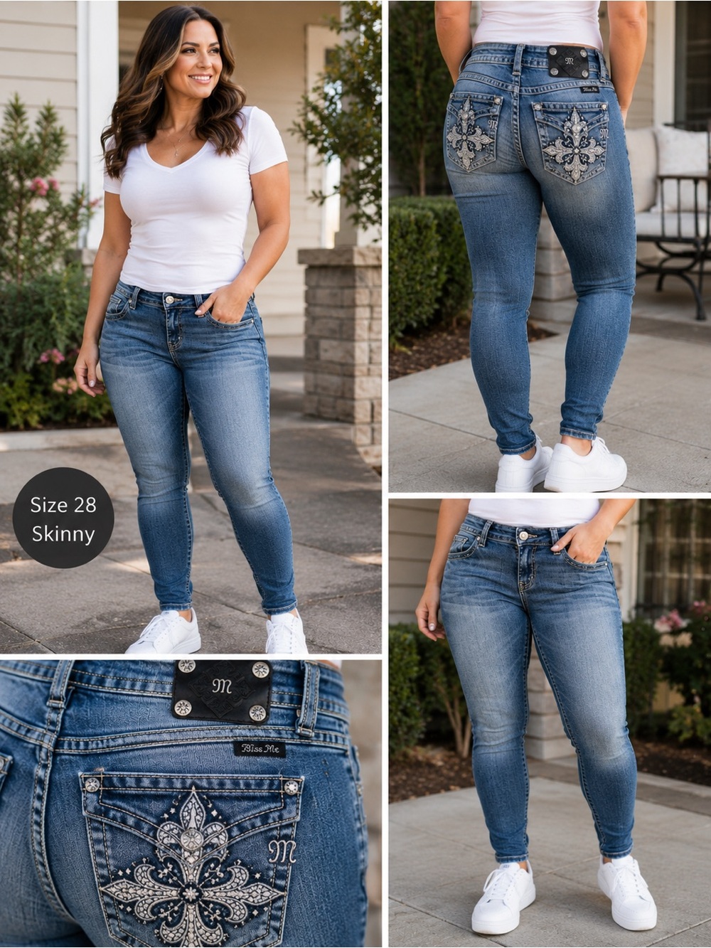 Miss Me Blue Embellished Skinny Jeans